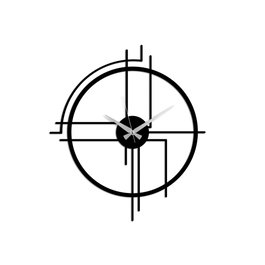 Wallity Reloj de Pared Decorativo Metal Negro 49x43 cm